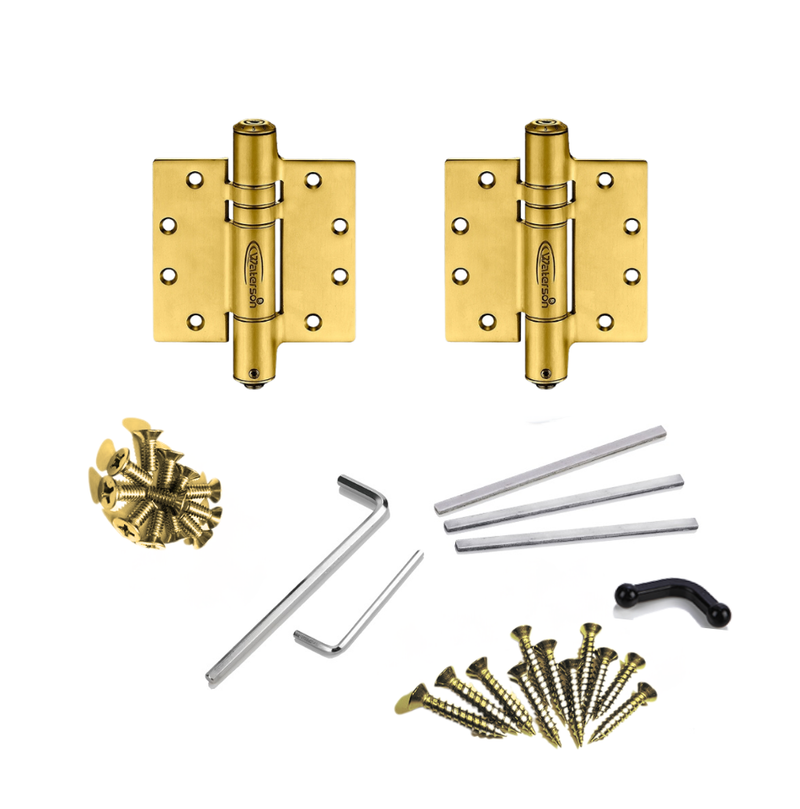 2pcs Adjustable Gate Closer Hinges | Mechanical | 4.5x4.5 | 6ft | 150 lbs | 1 ¾” Thick | SS304 | K51M-450-A2