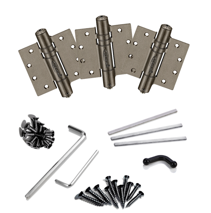 3pcs Self Closing Residential Door Hinges | Hydraulic | Fire Rated | 5x5 | 7ft | 260 lbs | 1 ¾” to 2 ¼” Thick | SS304 | K51M-500D-B3