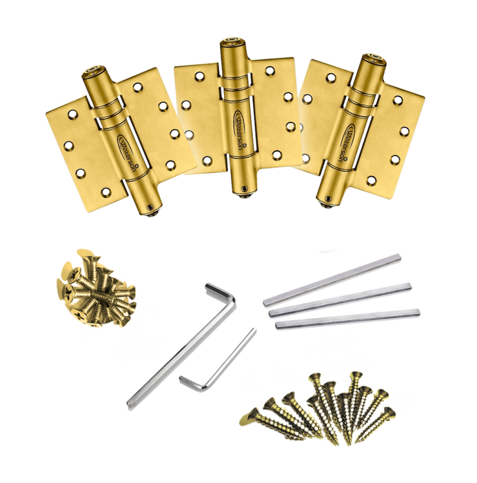 4pcs Commercial Door Closer Hinge | Hold Open | Self Closing | Soft Closing | 4.5x4.5 | 5x5 | 8ft | 260 lbs | 1 ¾” Thick | SS304 | K51M-450/500D-C4/D4