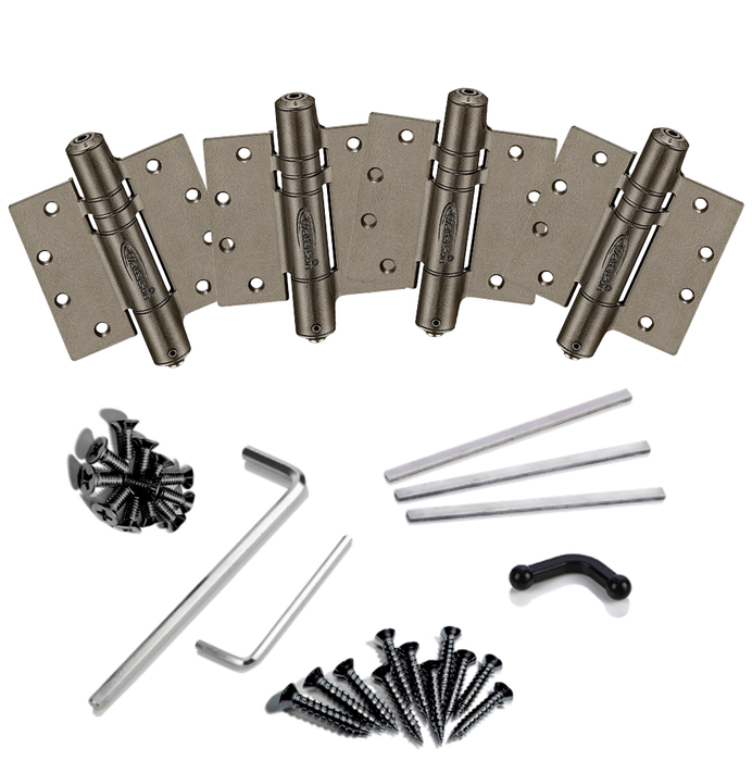 4pcs Heavy Duty Antique Door Hinges | Mechanical | Fire Rated | 4.5x4.5 | 8ft | 330 lbs | 1 ¾” Thick | SS304 | K51M-450-A4