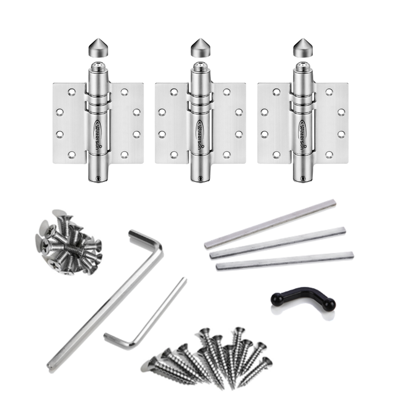 3pcs Heavy Duty Weld On Gate Hinges | Self Closing | Soft Closing | 4.5x4.5 | 7ft | 260 lbs | 1.5” to 2” Thick | SS304 | K51MP-A3/B3