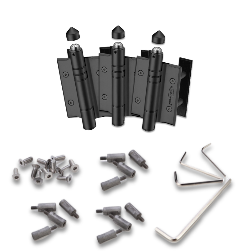 3pcs Heavy Duty Outdoor Gate Closer | Self Closing | Soft Closing | Weldable | 5x4 | 7ft | 260 lbs | 1-4” Thick | SS304 | K51P-A3/B3