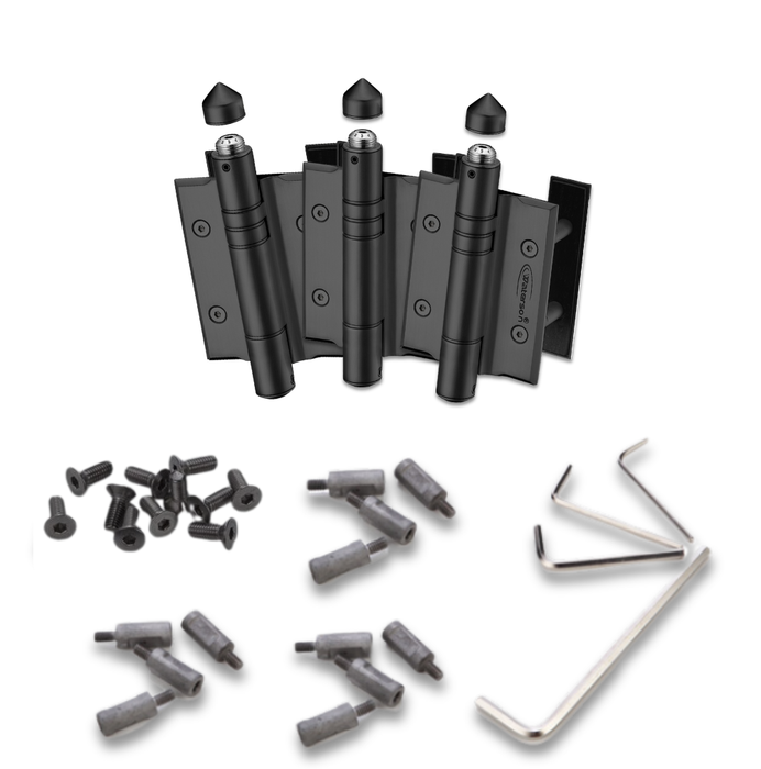 3pcs Heavy Duty Aluminum Gate Hinges | Hydraulic | 7ft | 260 lbs | 1” to 4” Thick | SS304 | K51P-B3