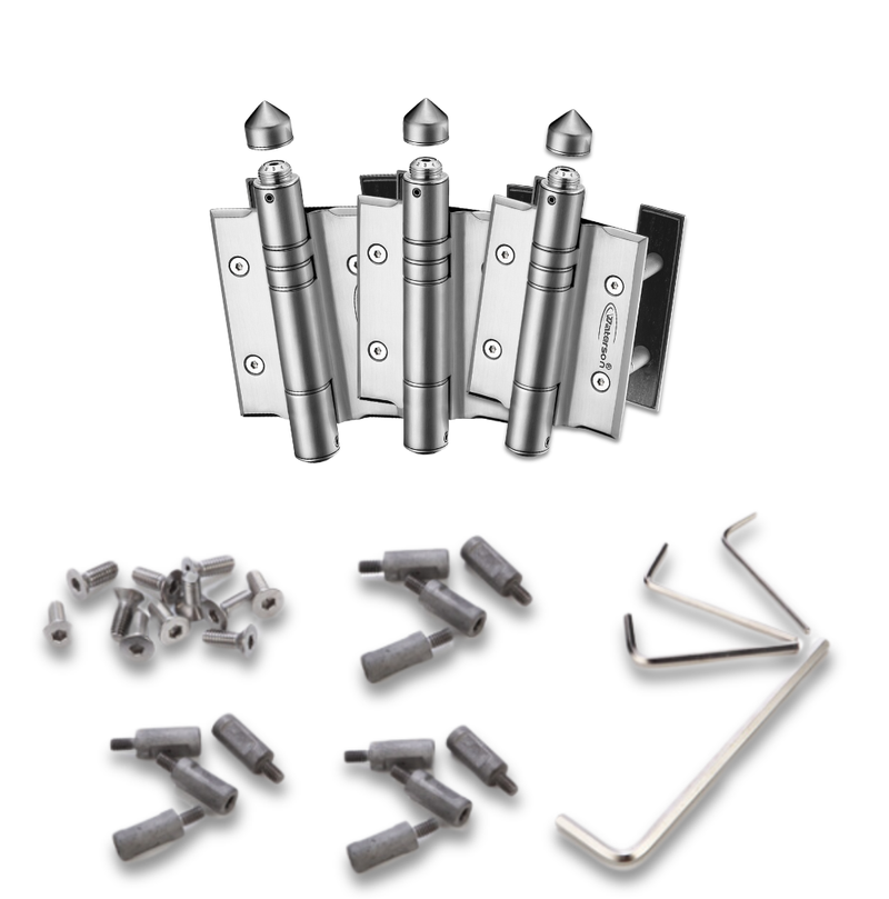 3pcs Heavy Duty Outdoor Gate Closer | Self Closing | Soft Closing | Weldable | 5x4 | 7ft | 260 lbs | 1-4” Thick | SS304 | K51P-A3/B3