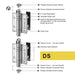 K51P-B3 | Hydraulic Hybrid Gate Closer Hinges |Stainless Steel 304 - Full Surface | 3 Pack - Waterson Multi-function Closer Hinge