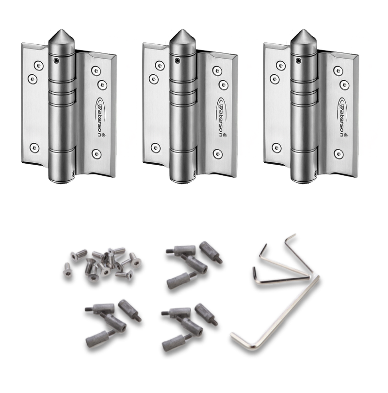 3pcs Heavy Duty Marine Full Surface Gate Hinges | Mechanical Self Closing | Weldable | 7ft | 260 lbs | 1" to 4" Thick | SS316 | K51PS-A3-316