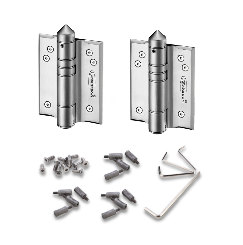 2pcs Stainless Steel Full Surface Gate Hinges | No Back Plate | Mechanical Self Closing | Weldable | 6ft | 150 lbs | 1" to 4" Thick | SS304 | K51PS-A2