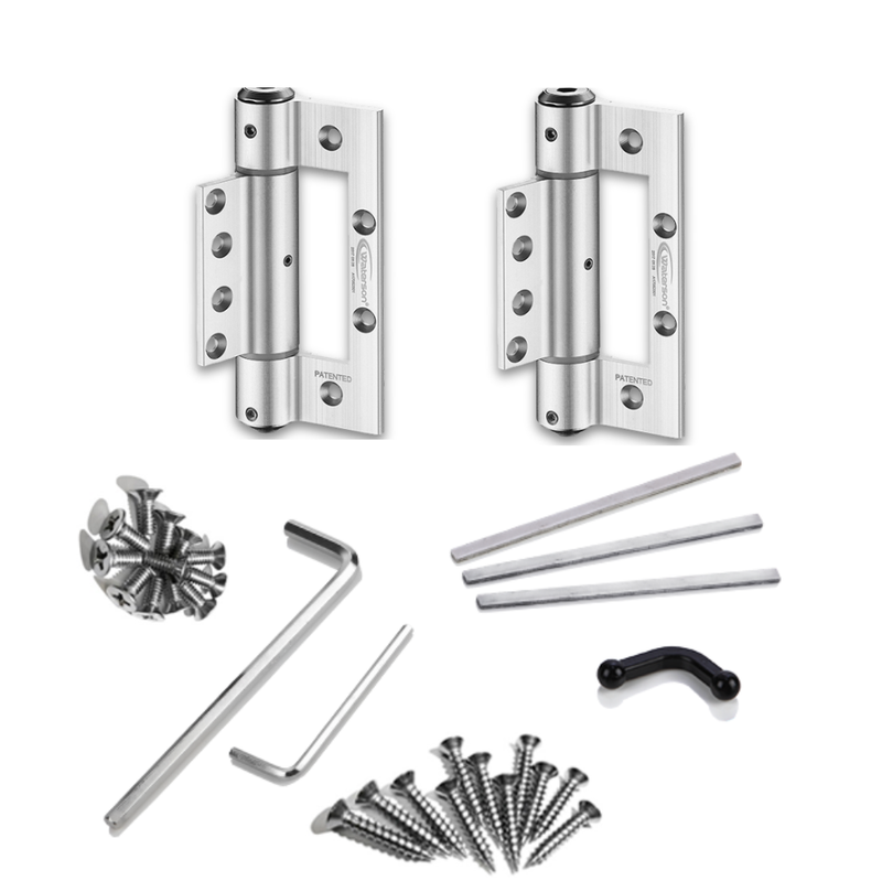 2pcs Aluminum Fence Hinges Self Closing | Hydraulic | 6ft | 150 lbs | 1 ¾” Thick | W41K-B2