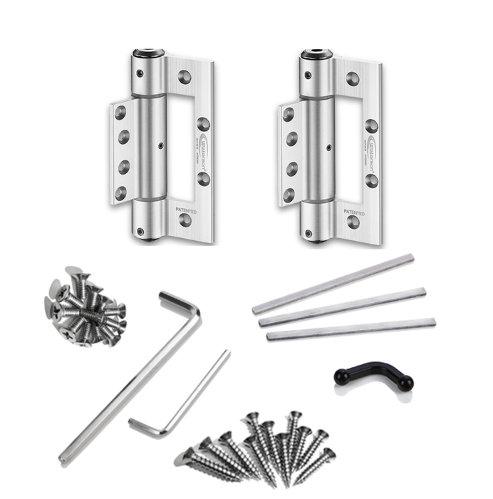 2pcs Aluminum Fence Hinges Self Closing | Hydraulic | Interfold | 6ft | 6x3.5 | W41K-B2