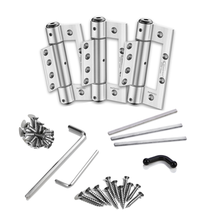 3pcs Adjustable Interfold Self Closing Hinge | Mechanical | 7ft | 200 lbs | 1 ¾” Thick | W41K-C3