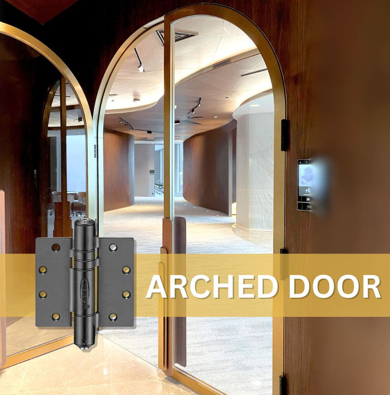 Waterson self closing arched door hinge application
