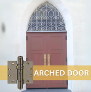 Waterson self closing arched door hinge application
