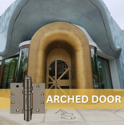 Waterson self closing arched door hinge application