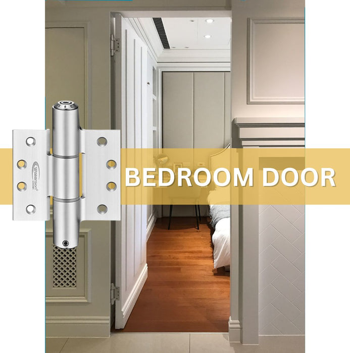 3pcs Soft Close Bedroom Door Hinges | Hydraulic | 4x4 | 7ft | 200 lbs | 1 ¾” Thick | W41M-400-B3