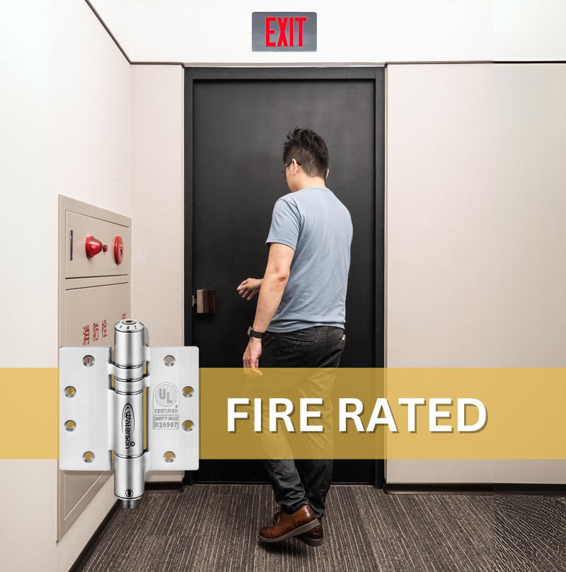 Waterson self closing fire rated door hinge application