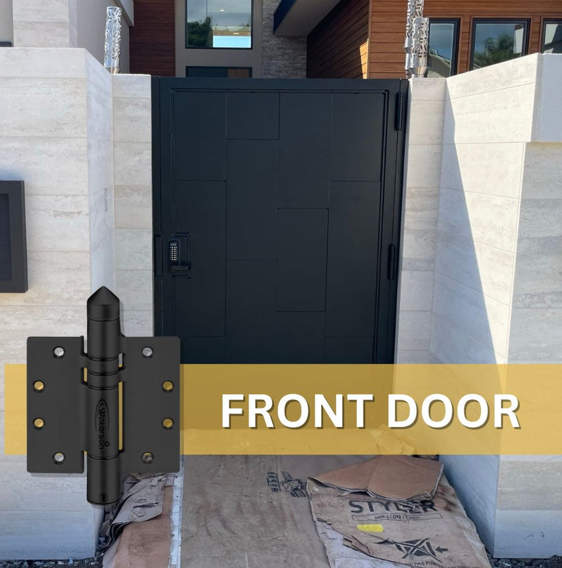 3pcs Heavy Duty Weld On Gate Hinges | Self Closing | Soft Closing | 4.5x4.5 | 7ft | 260 lbs | 1.5” to 2” Thick | SS304 | K51MP-A3/B3