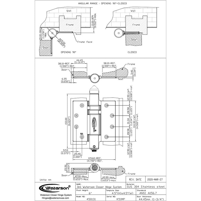 gate hinge self closing