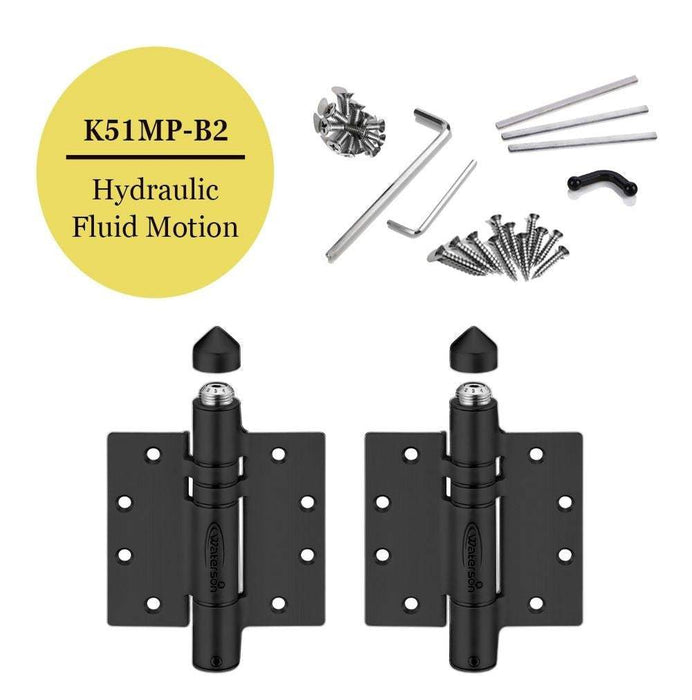 2pcs Round Post Gate Hinges | Self Closing | Soft Closing | 4.5x4.5 | 6ft | 150 lbs | 1.5” to 2” Thick | SS304 | K51MP-A2/B2