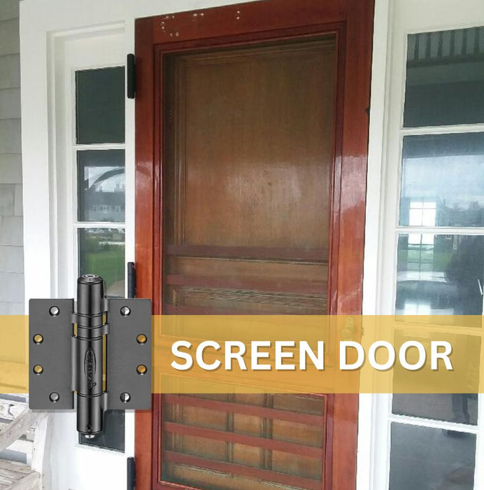 3pcs Screen Door Hinges | Hydraulic | Hold Open | 4.5x4.5 | 7ft | 260 lbs | 1 ¾” Thick | SS304 | K51M-450-D3