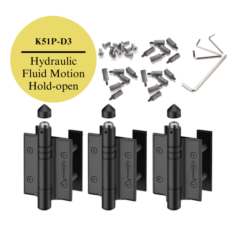 3pcs Heavy Duty Gate Closers | Hold Open | Self Closing | Soft Closing | Weldable | 5x4 | 7ft | 260 lbs | 1-4” Thick | SS304 | K51P-C3/D3