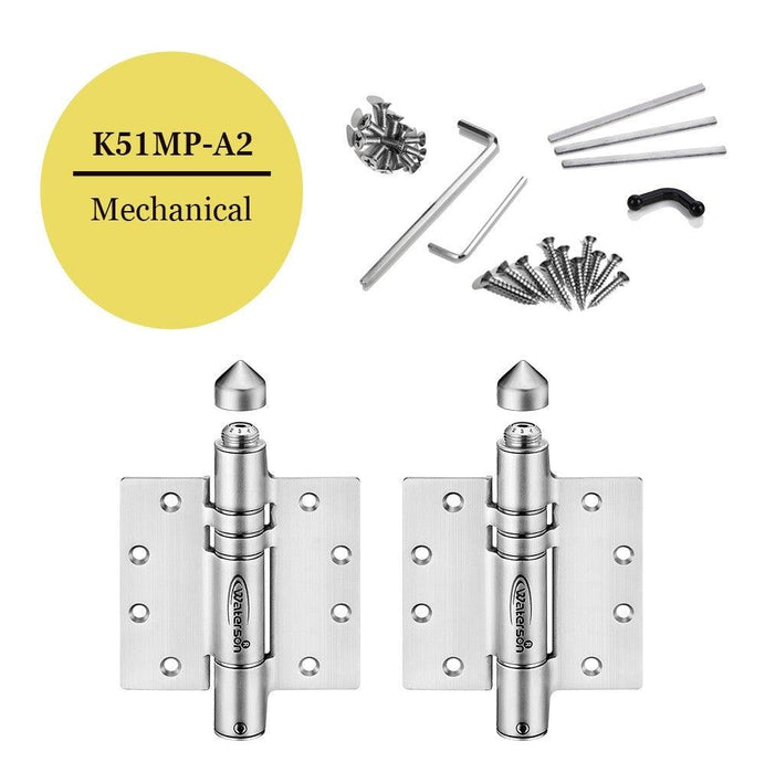 K51MP-A2 | Adjustable Heavy Duty Gate Hinges Mechanical Self-Closing | Stainless Steel - Butt Hinge Type | 2 Pack
