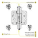 K51M-400-Residential-B2 | Hydraulic Hybrid Self Closing Hinge | 4” x 4” | 2 Pack - Waterson Multi-function Closer Hinge