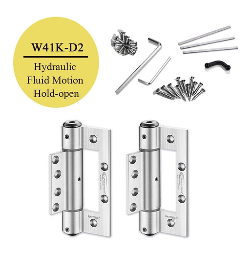 W41K-D2 | Hydraulic Hybrid Interfold Self Closing Hinge | Residential Half Door Aluminum hinge | 2 Packs - Waterson Multi-function Closer Hinge
