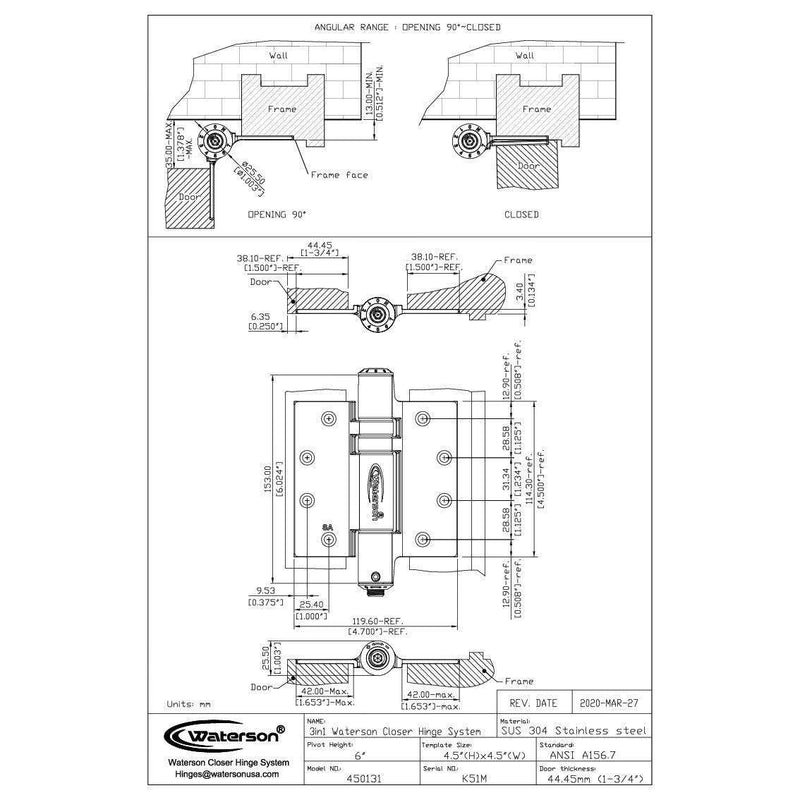 adjustable self closing door hinges